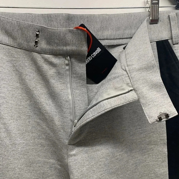 Roberto Cavalli Sport Jogger Pants Pant Striped Gray Black New Mens Size Large - Picture 9 of 14